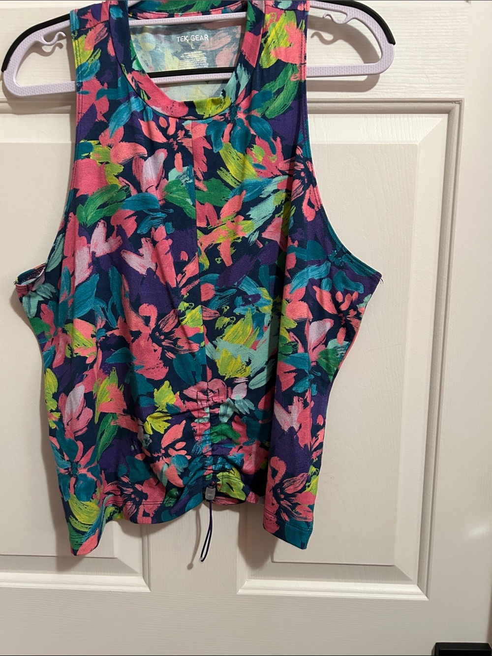 tek gear Multicolor Floral Drawstring Tank Top